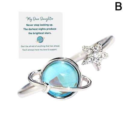 Star and Moon Ring For Daughter